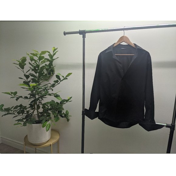 Mexx - small solid black long sleeve cuff link shirt - Picture 1 of 2